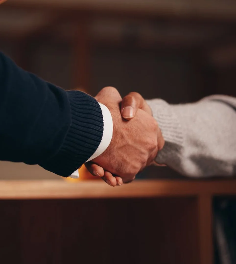 A partnership handshake